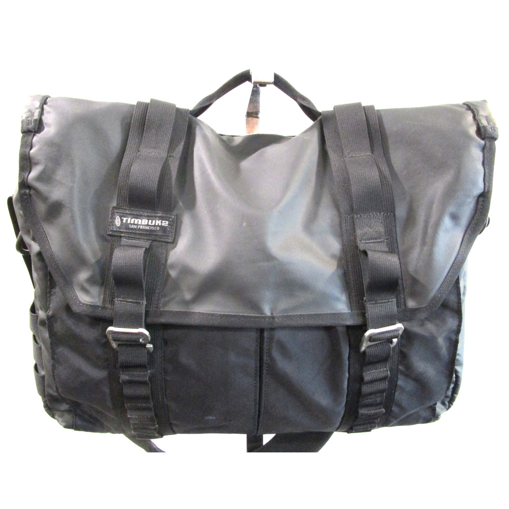 Timbuk2 Large 17" Black Vinyl Water Resistant Laptop Messenger Bag